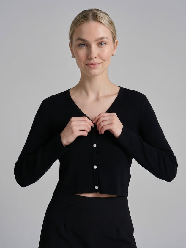 Кардиган укороченный на пуговицах