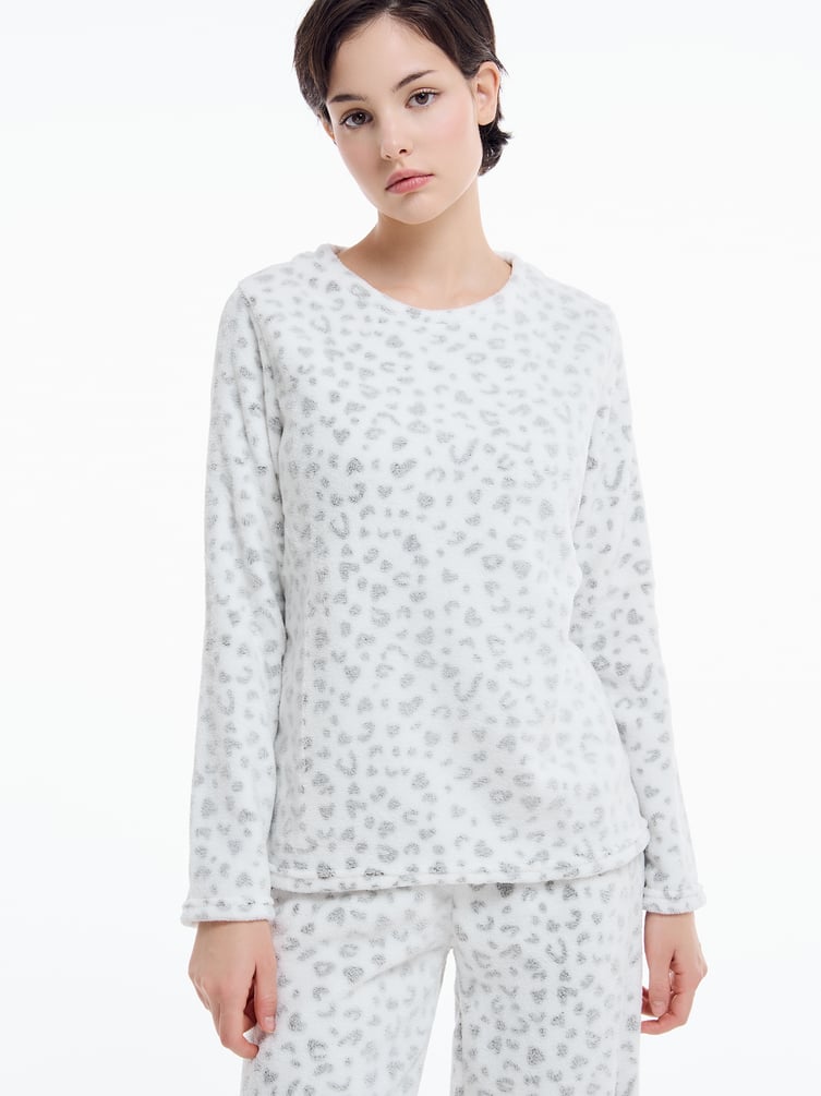 Плюшевая пижама с лонгсливом и брюками