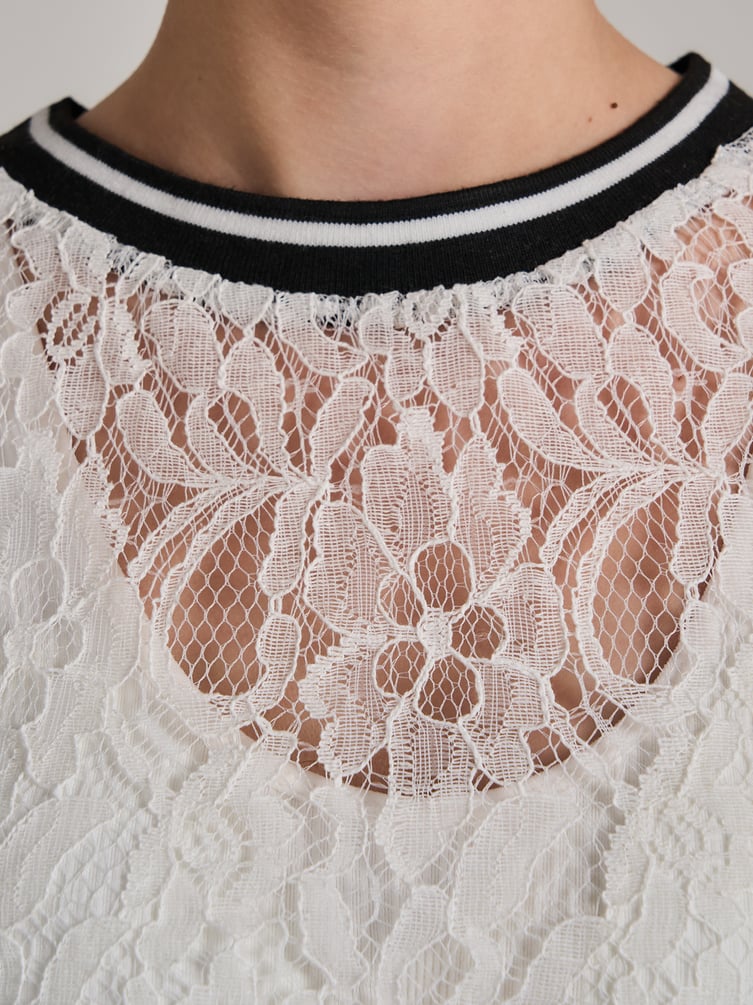 Блузка кружевная с коротким рукавом