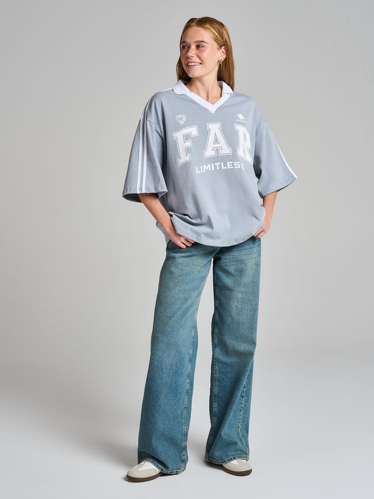 Футболка-поло оверсайз с надписью