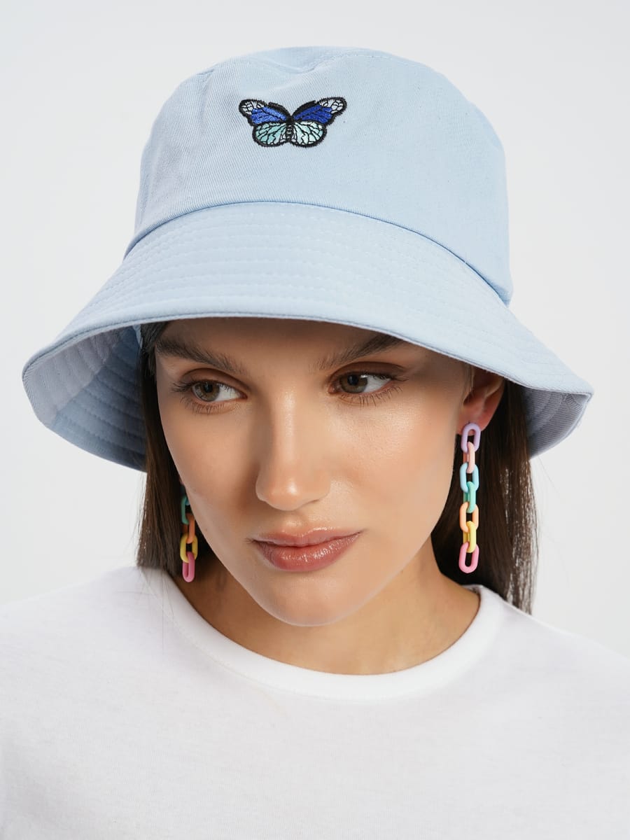 Панама с принтом бабочки