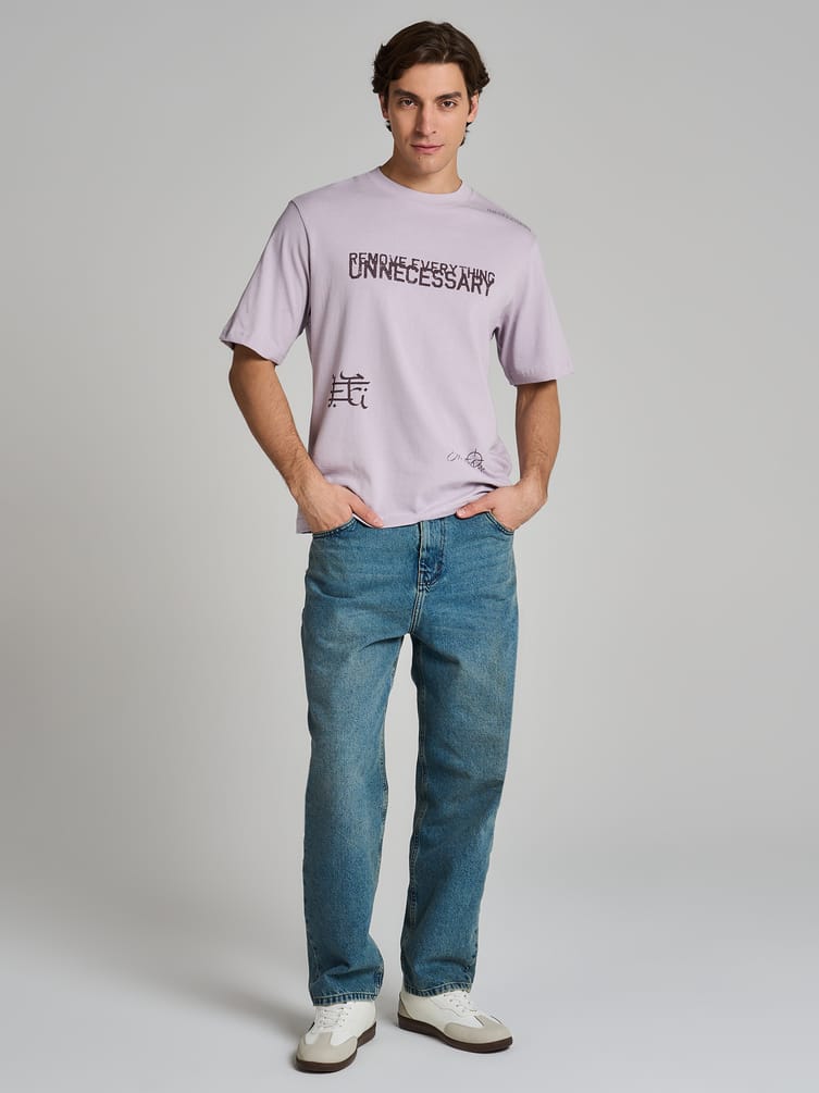 Футболка оверсайз из хлопка с надписью