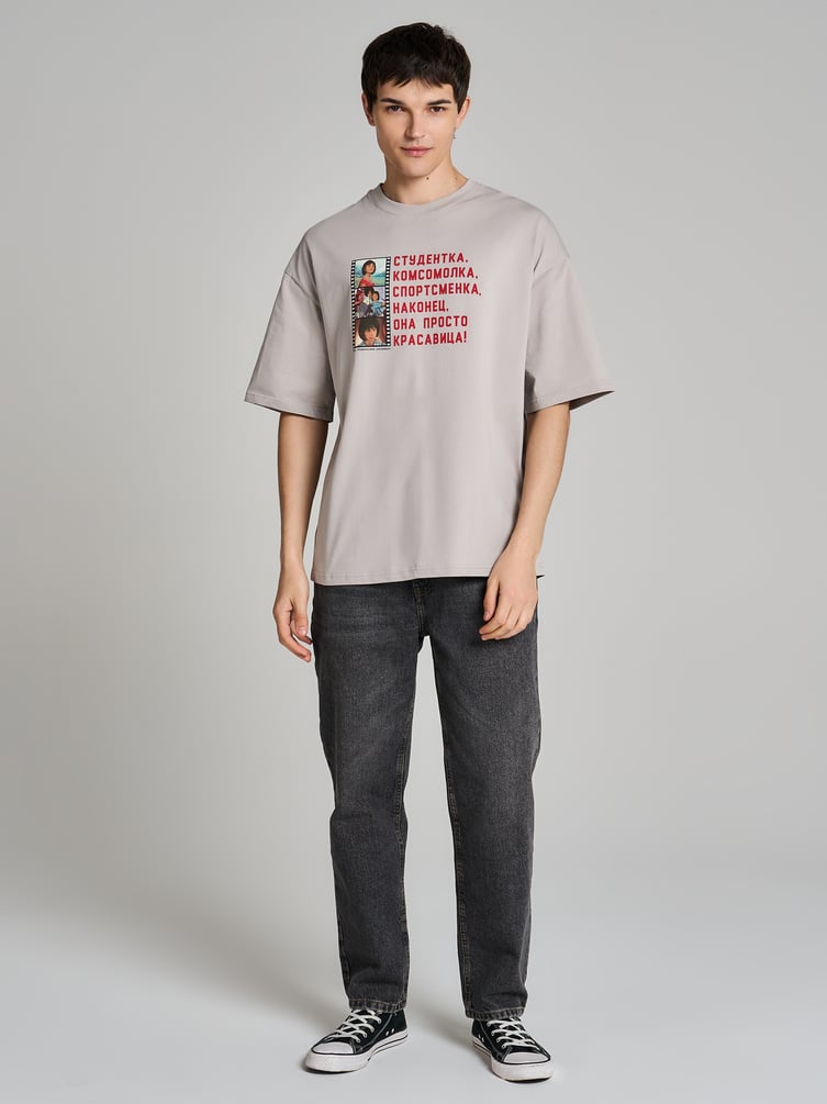 Футболка оверсайз с принтом Мосфильм