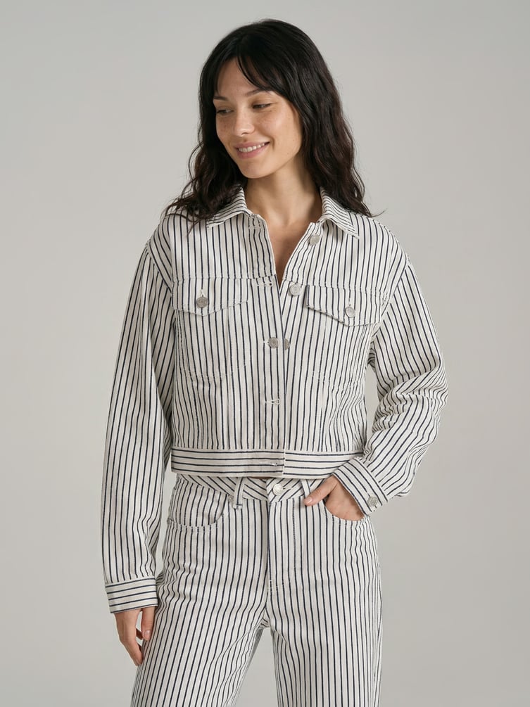 Куртка джинсовая в полоску