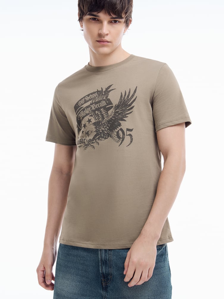 Футболка из хлопка с принтом орла