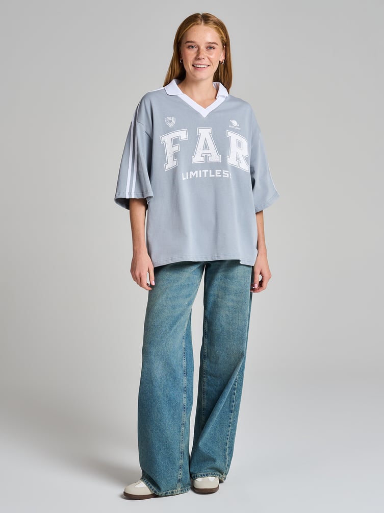 Футболка-поло оверсайз с надписью