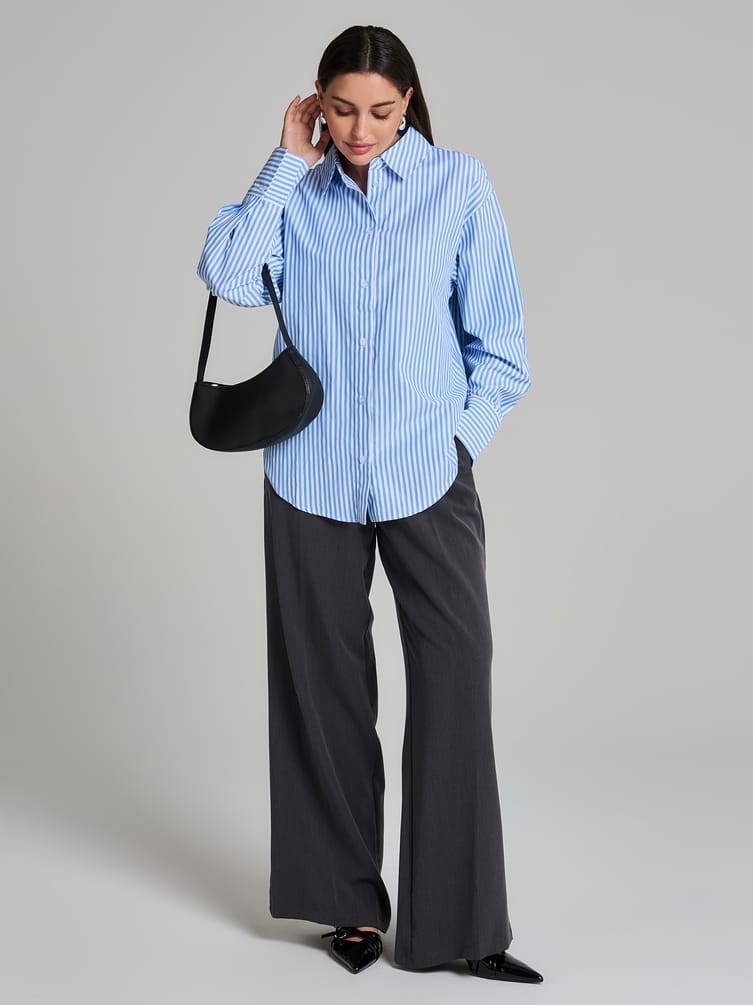 Удлиненная рубашка в полоску