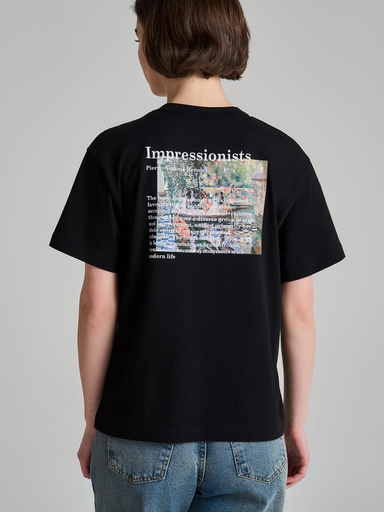 Футболка из хлопка с принтом на спине