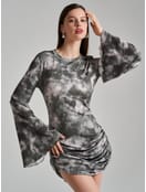 Платье лапша с завязками и драпировкой