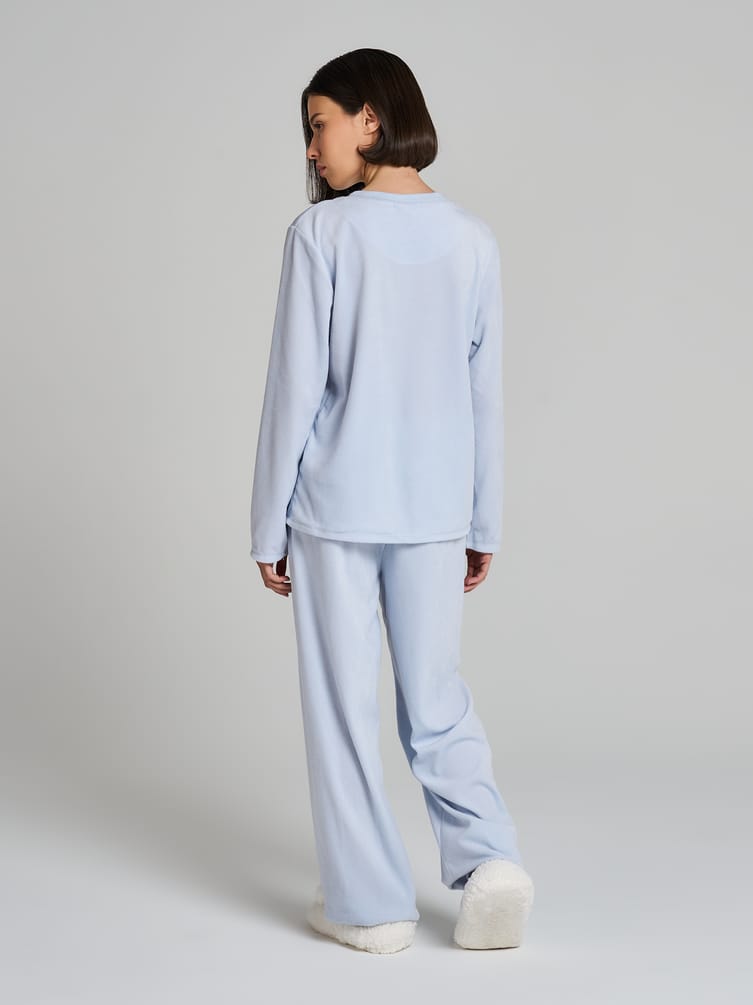 Пижама теплая с лонгсливом и брюками