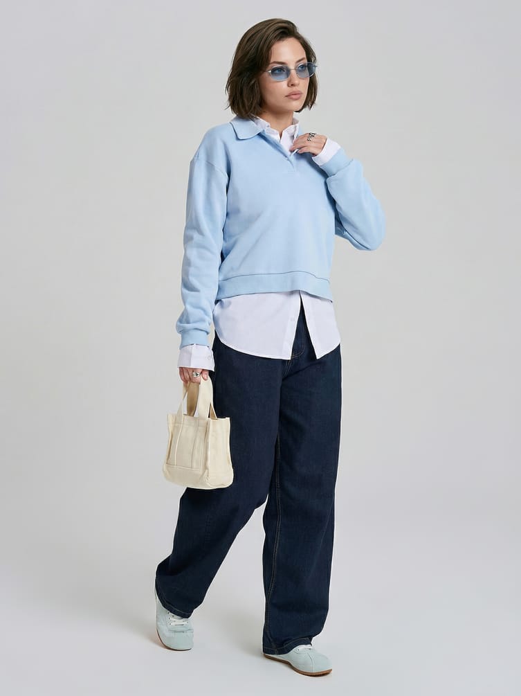 Джинсы баллоны со средней посадкой