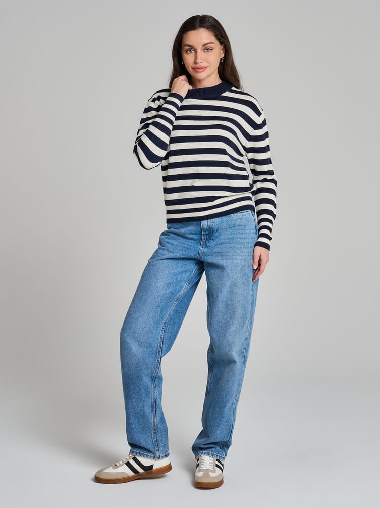 Джемпер трикотажный в полоску