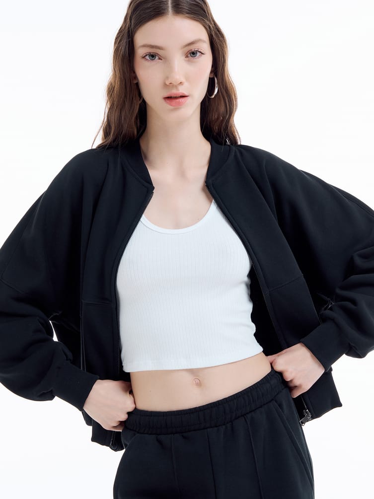 Утепленная толстовка бомбер с начесом