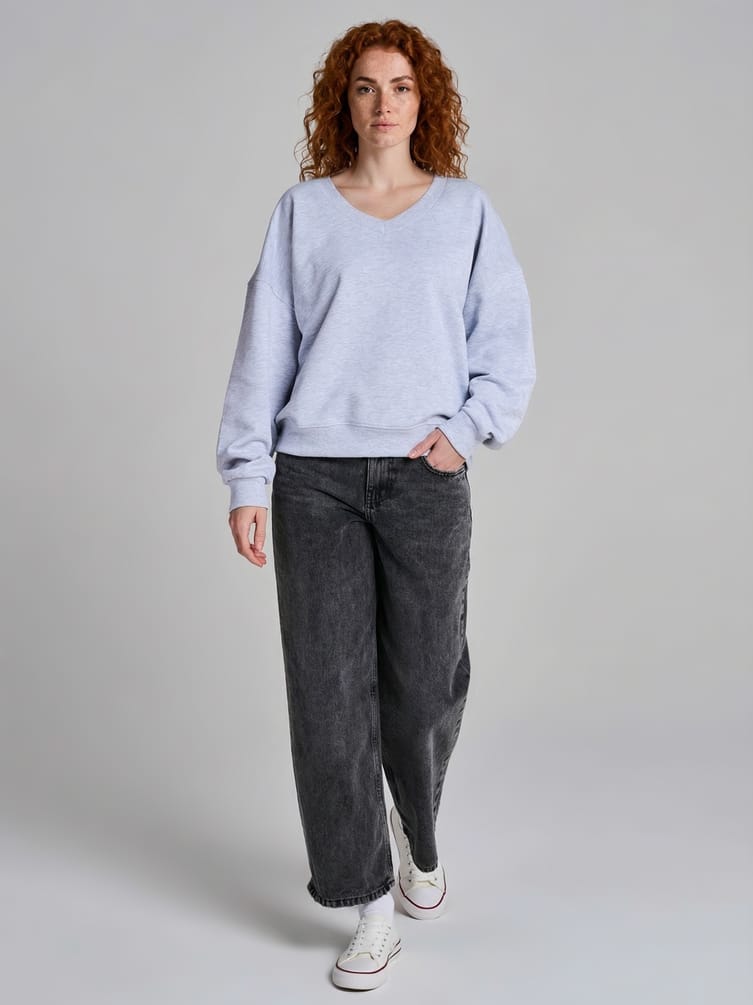 Свитшот с V-образным вырезом