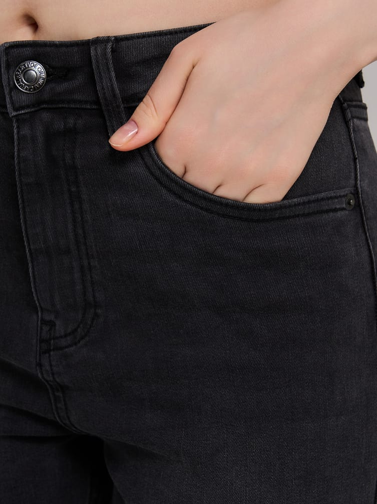 Джинсы скинни с высокой талией