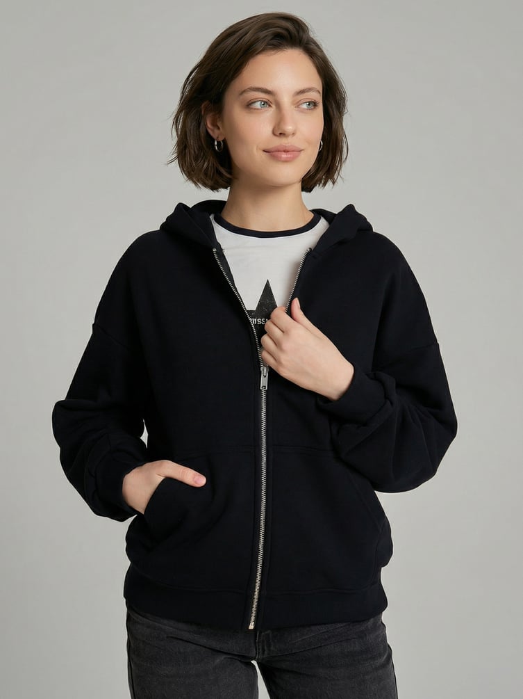 Зип худи  с капюшоном без начеса