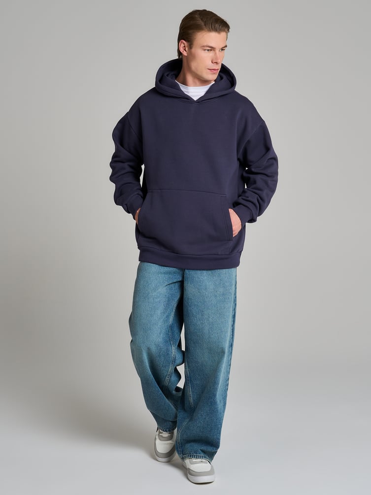 Худи оверсайз с капюшоном тёплое с начёсом