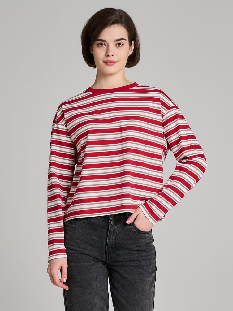 Лонгслив в полоску с длинным рукавом
