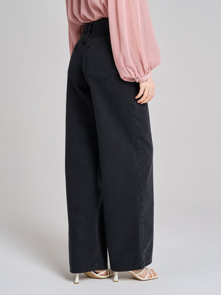 Джинсы багги с вареным эффектом