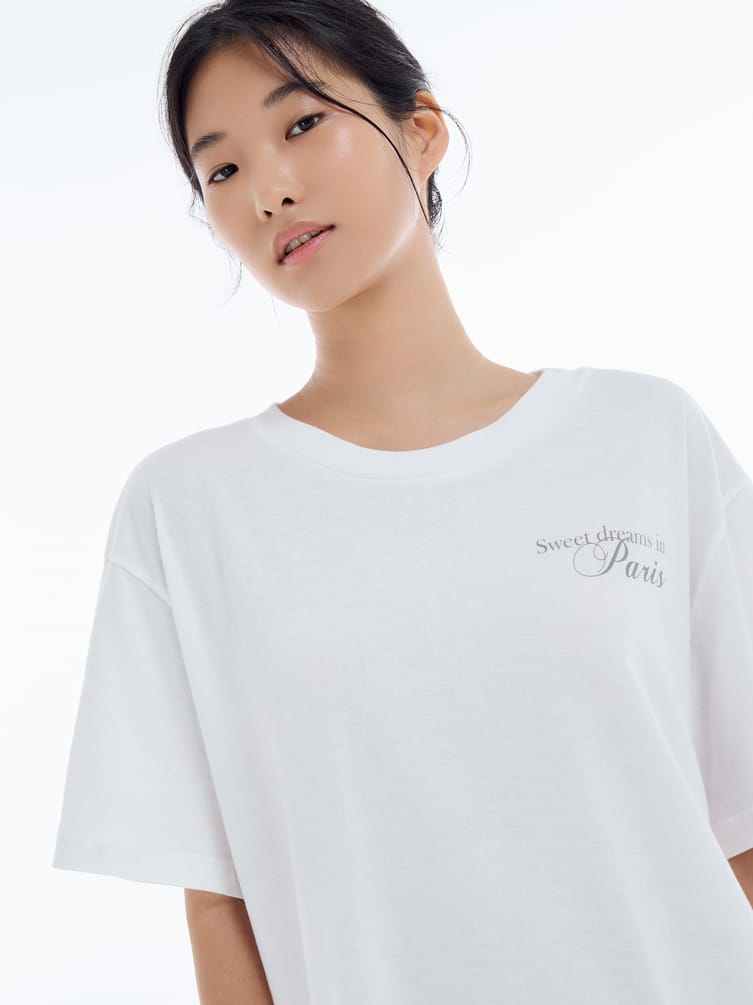 Ночная сорочка с надписью Sweet dreams in Paris