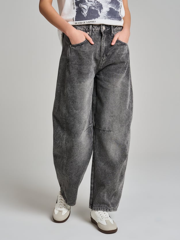 Джинсы широкие Ballon со вставками по бокам