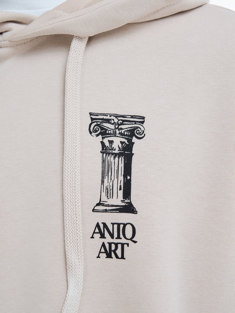 Худи оверсайз с принтом теплое с начесом