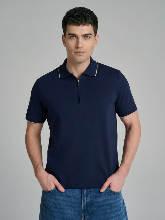 Поло хлопковое с коротким рукавом