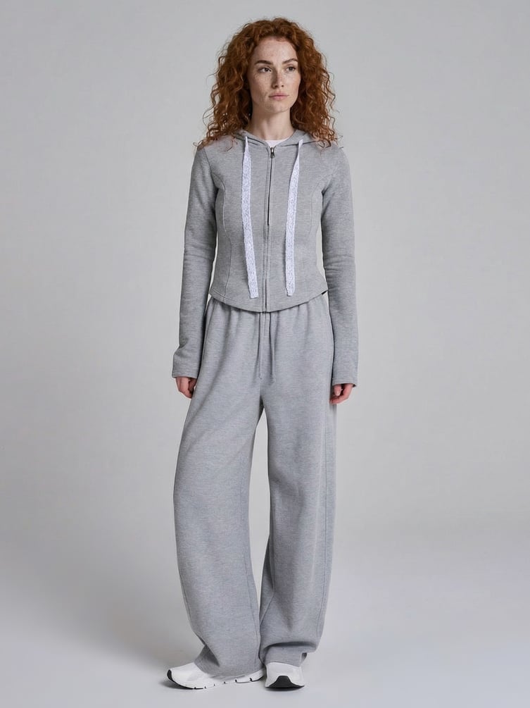 Толстовка с кружевными завязками