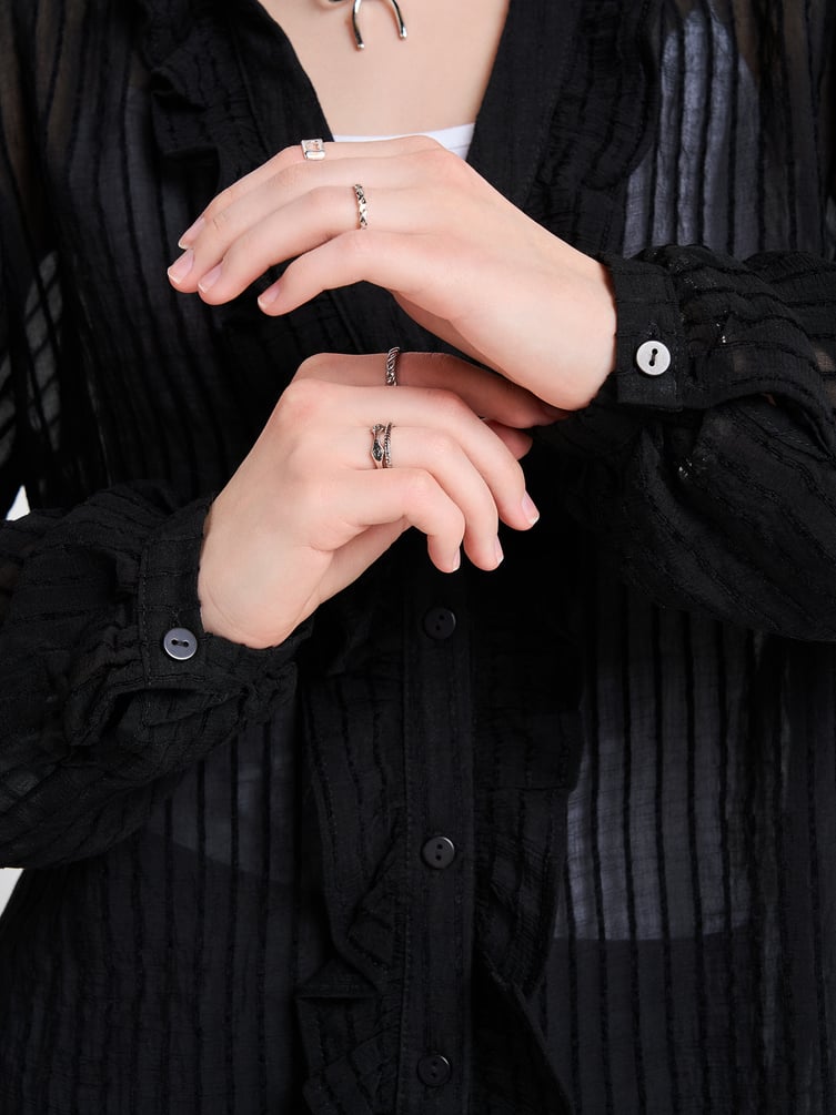 Рубашка шифоновая с воланами