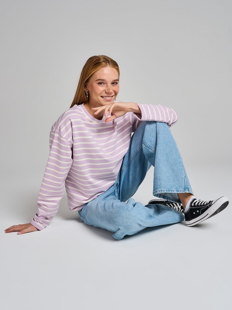 Лонгслив в полоску плотный