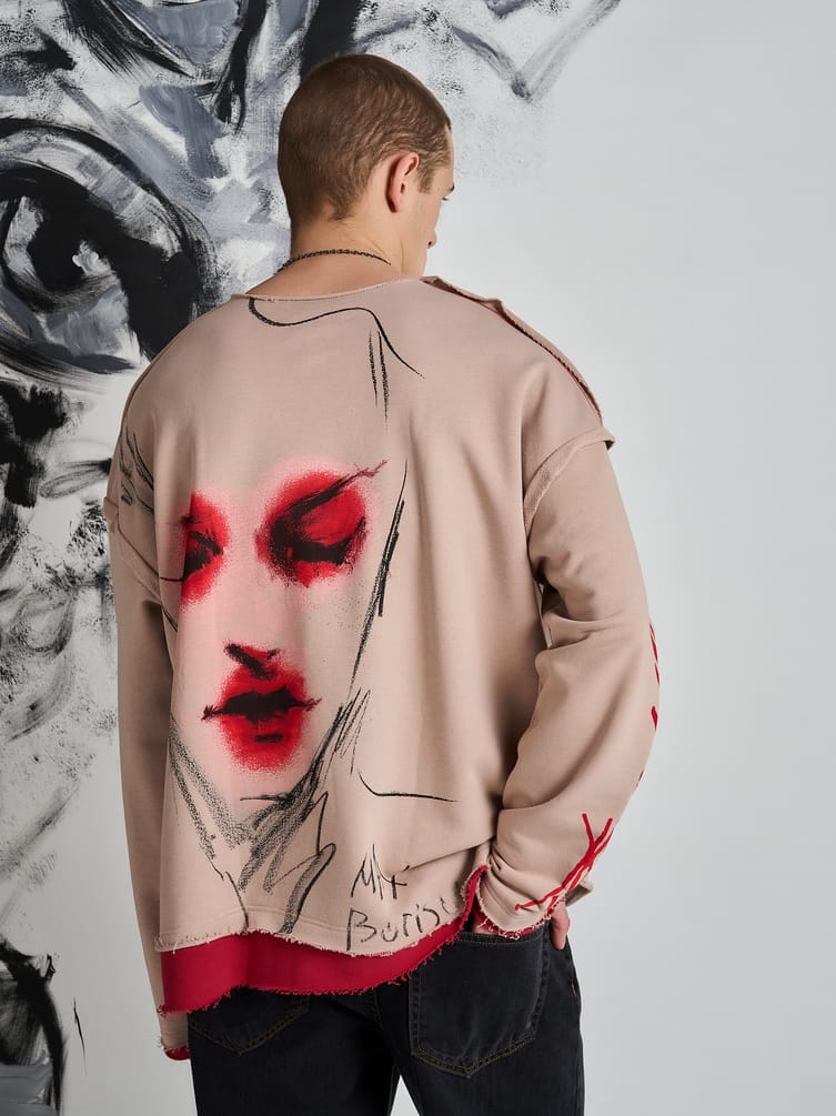 Свитшот оверсайз с принтом Макс Борисов