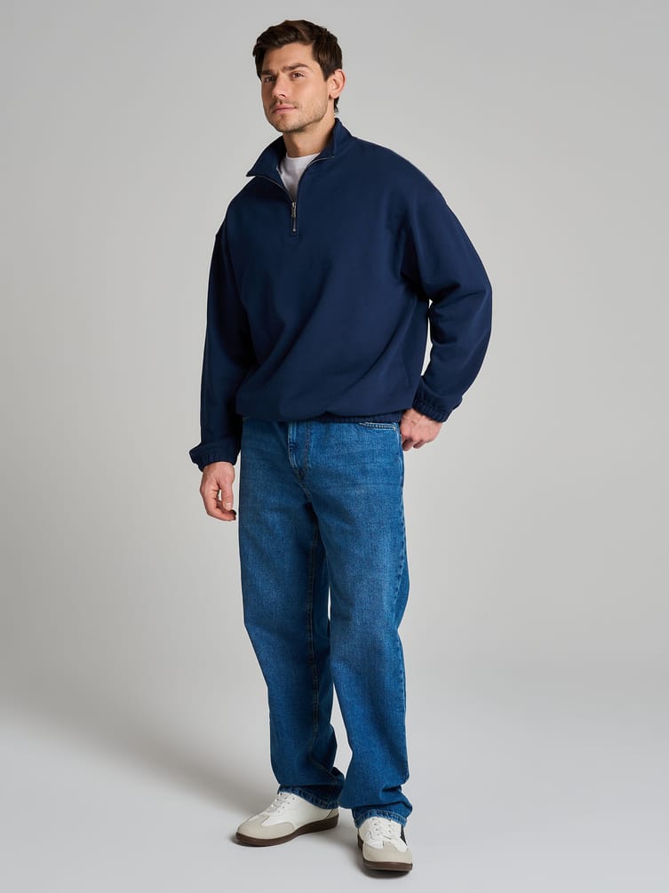 Свитшот оверсайз с молнией полузамком