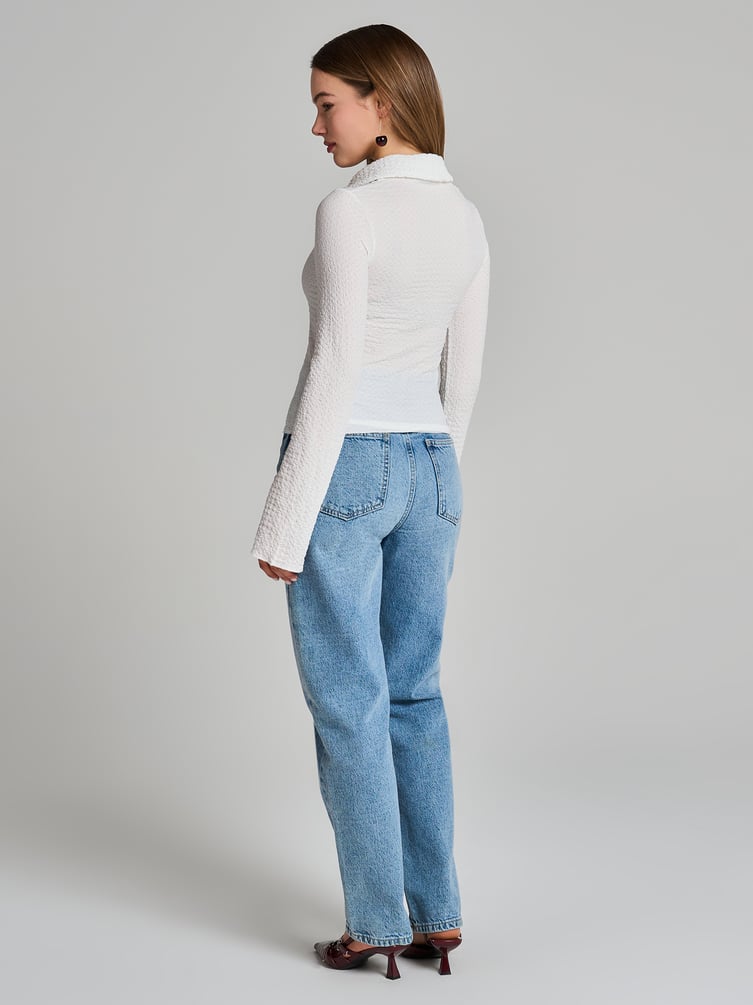 Поло с длинным рукавом их жатого материала