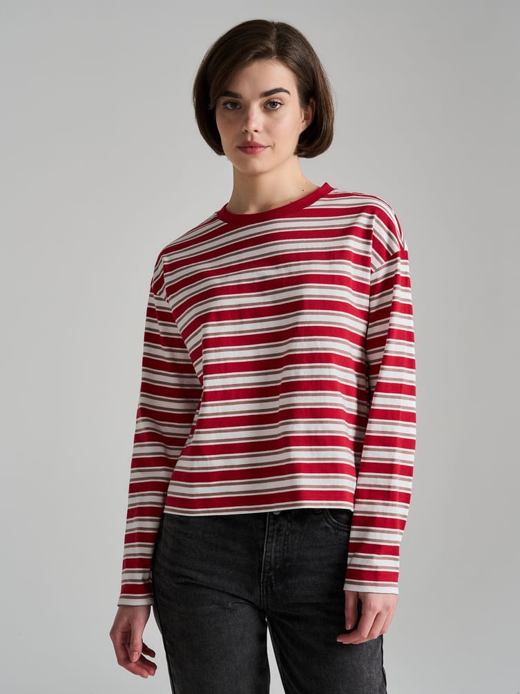Лонгслив в полоску с длинным рукавом