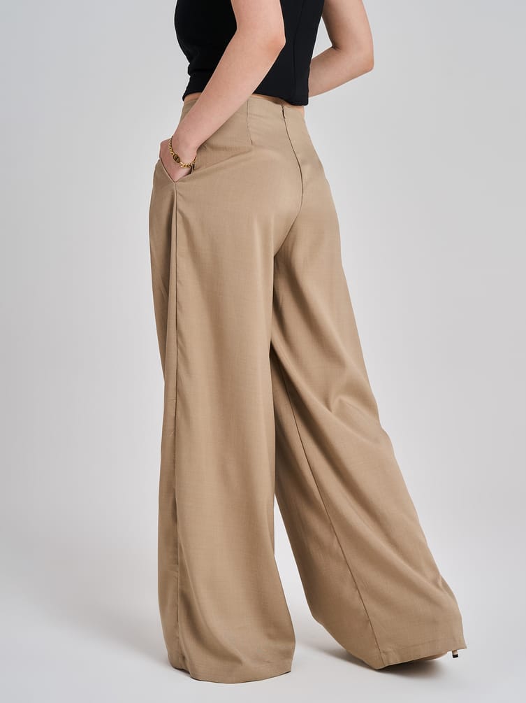 Брюки палаццо классические с защипами