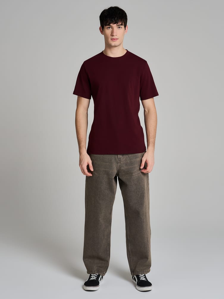 Джинсы багги широкие с вареный эффектом