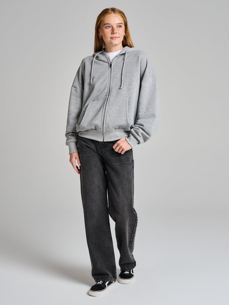 Зип худи оверсайз со стразами на спине