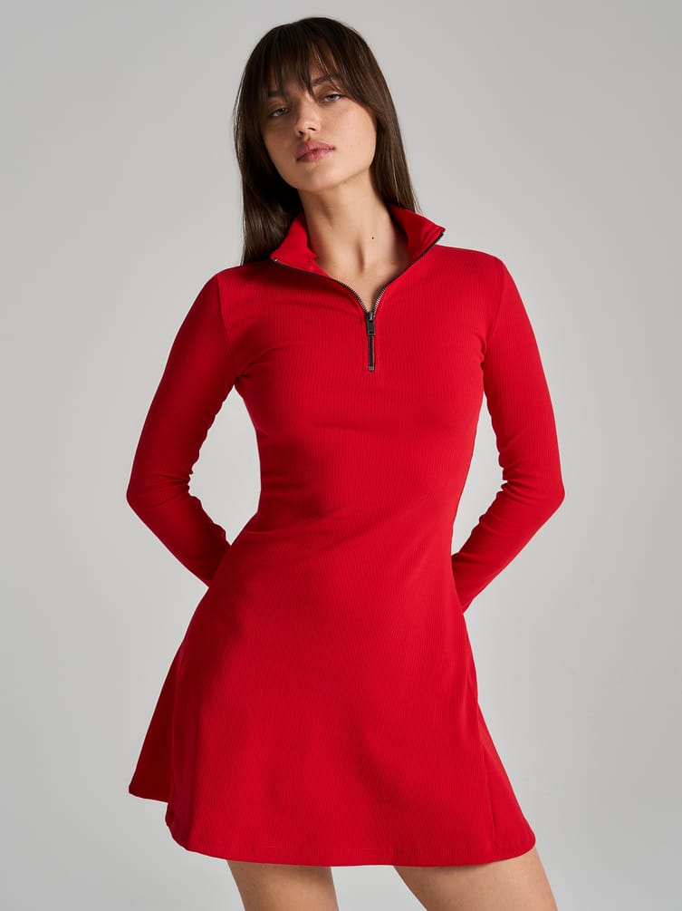 Платье в рубчик деловое