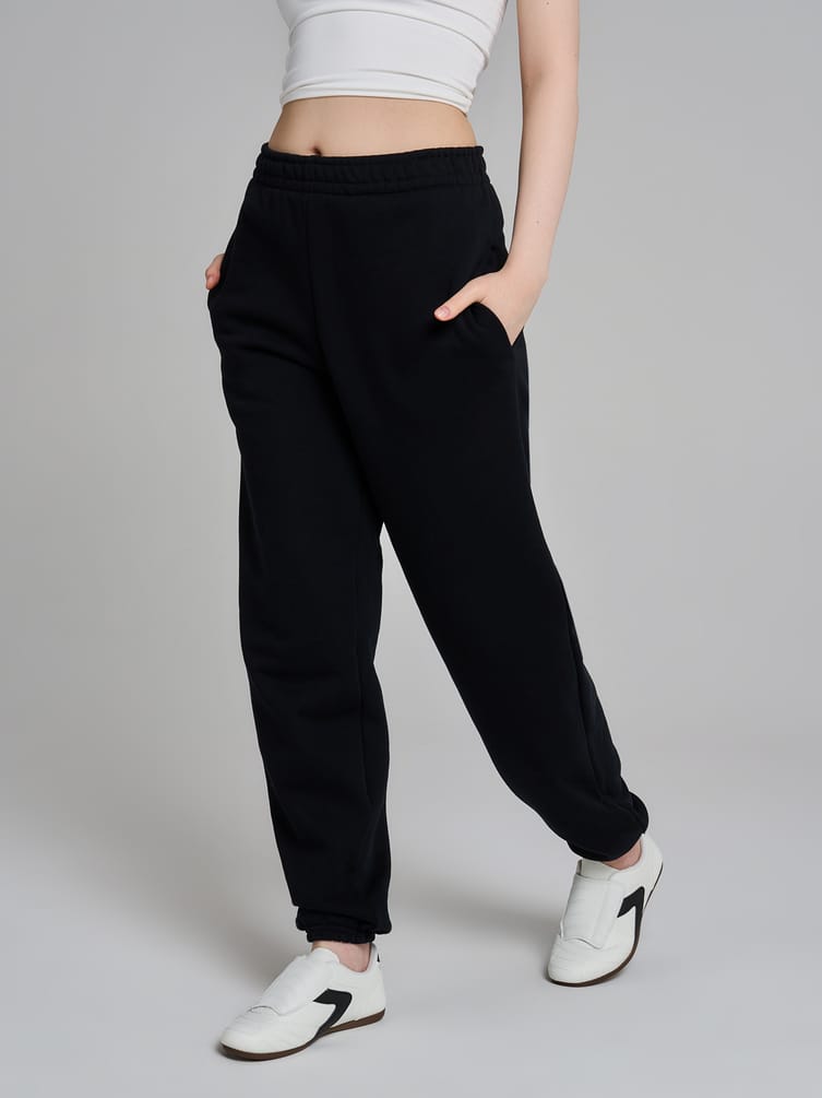 Утепленные брюки джоггеры с начесом