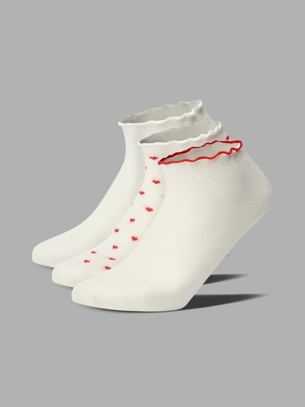 Носки - 3 пары с рюшами и в сердечко