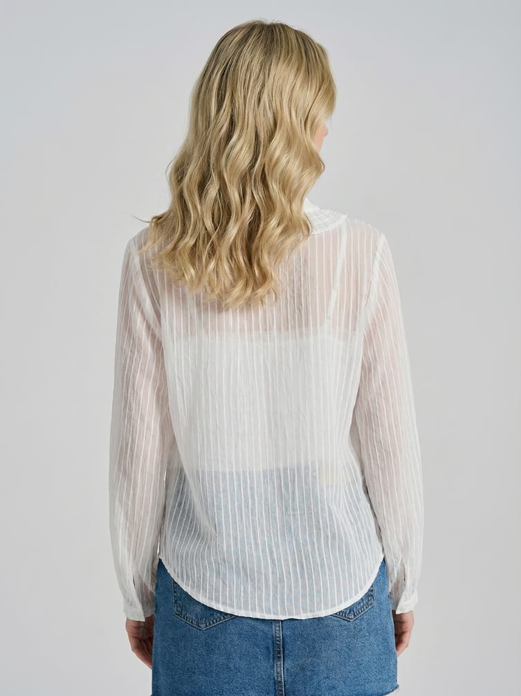 Рубашка шифоновая с воланами