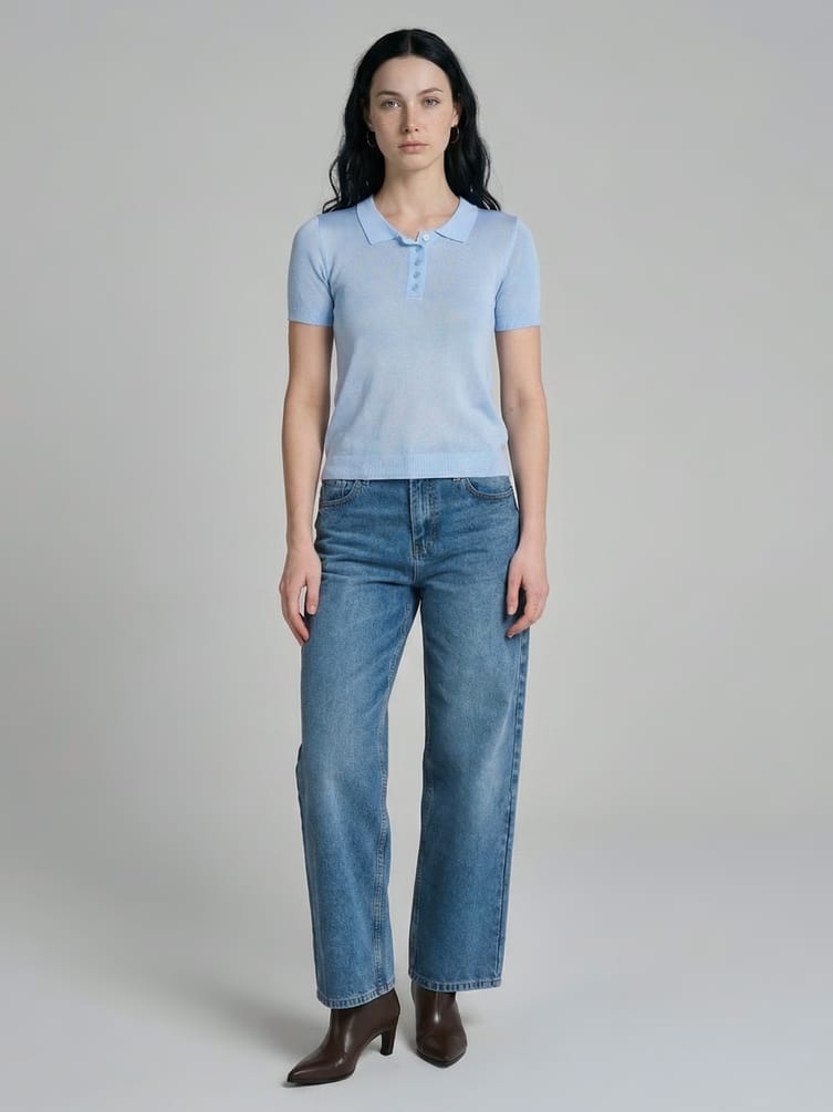 Джемпер трикотажный с коротким рукавом