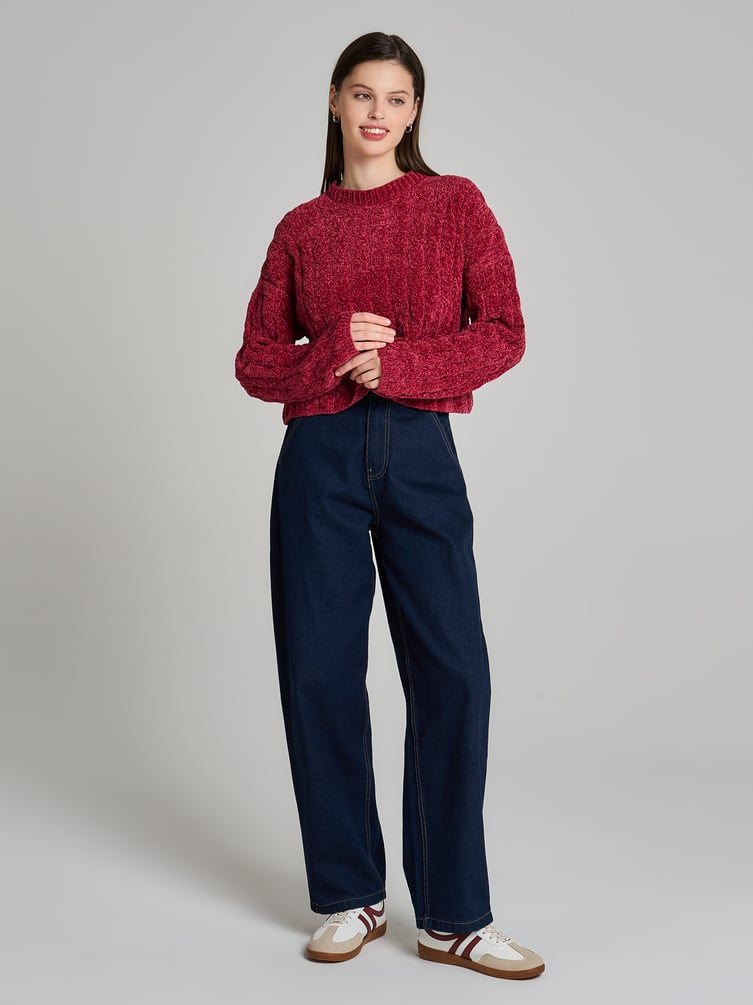 Джемпер трикотажный с косами