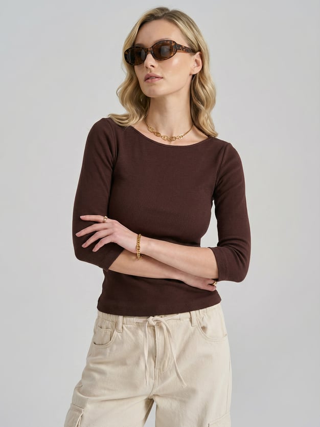 Лонгслив приталенный