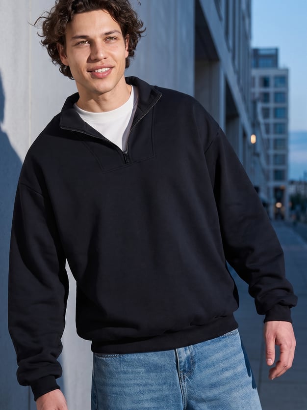 Утепленный свитшот Half zip с начесом