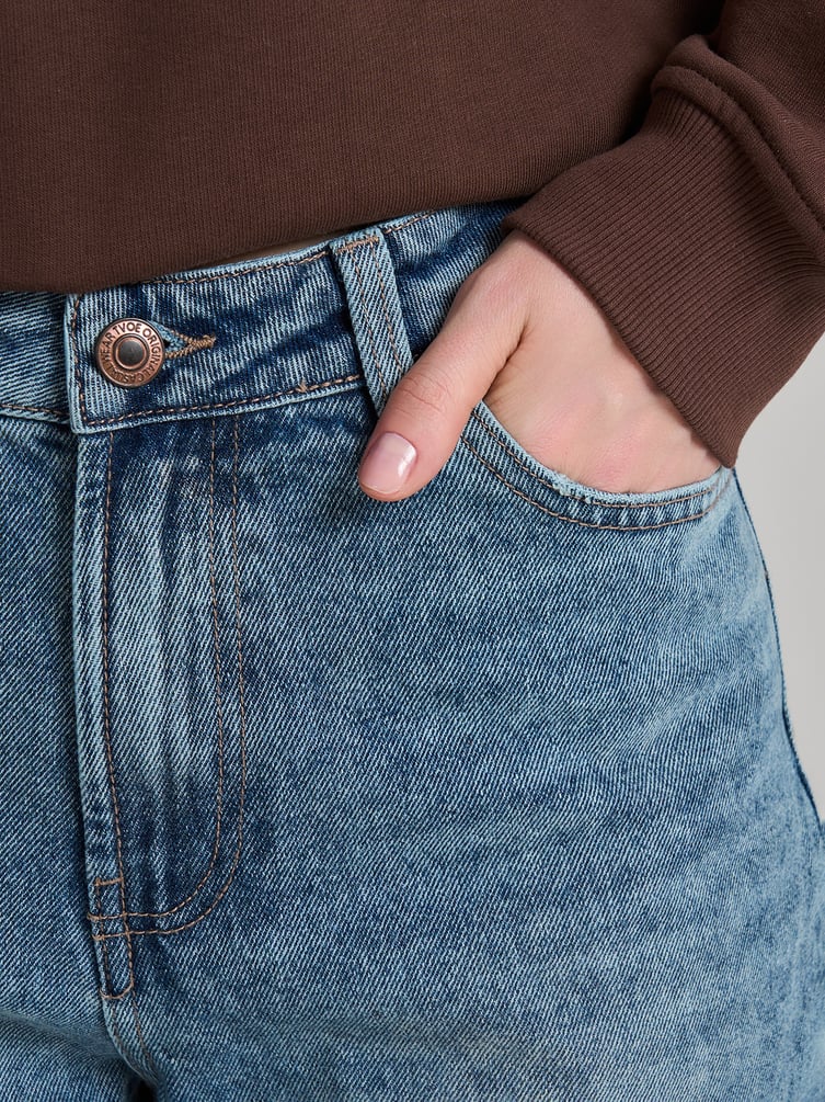 Джинсы Baggy с винтажной стиркой