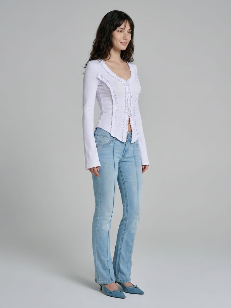 Джинсы клеш со стрелками