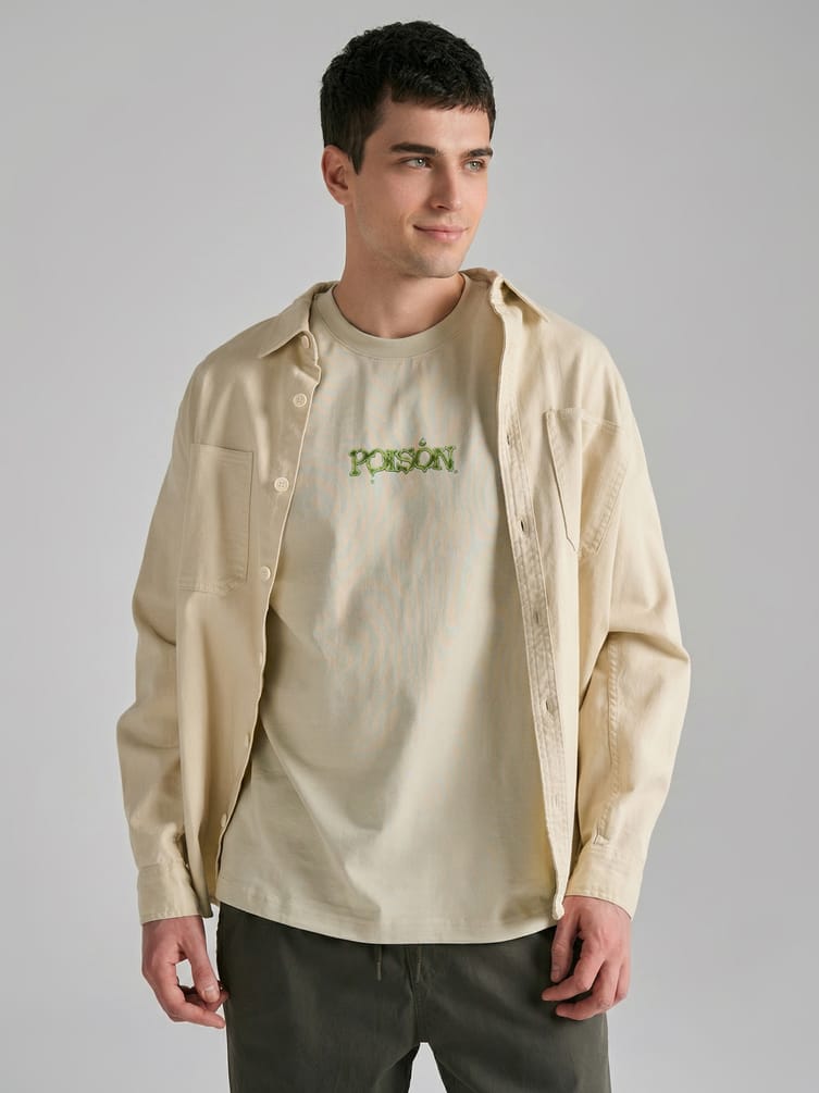 Футболка из хлопка с принтом на спине