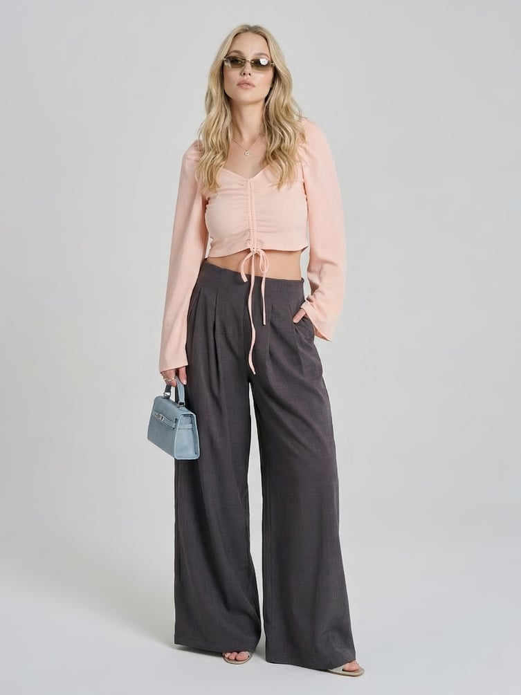 Брюки палаццо классические с защипами