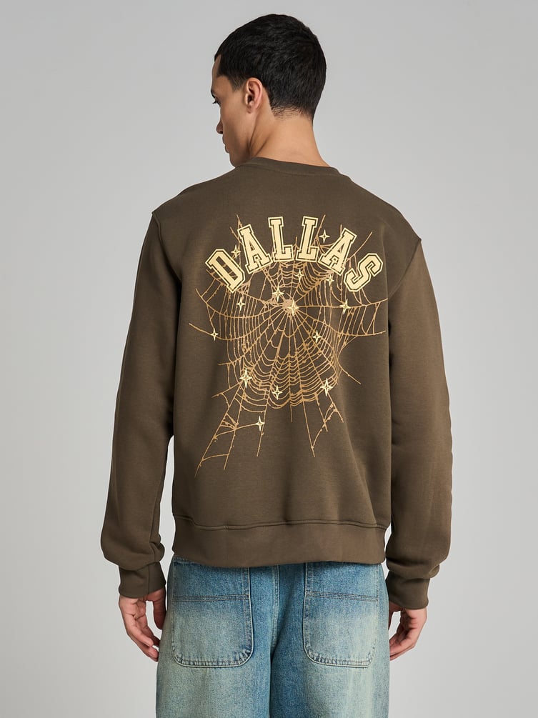 Теплый свитшот с принтом на спине и начесом